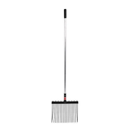 Black metal red gorilla shavings fork with straight grip long silver handle and black grip for easy handling
