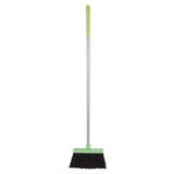 Red gorilla tidee gorilla tidee broom with lime green comfort grip handles silver shaft and black bristles