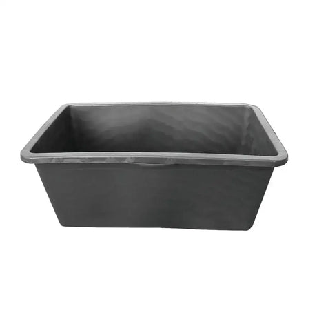 Dark gray rectangular plastic red gorilla tubtrug heavy duty with textured interior and reinforced rim for tough use