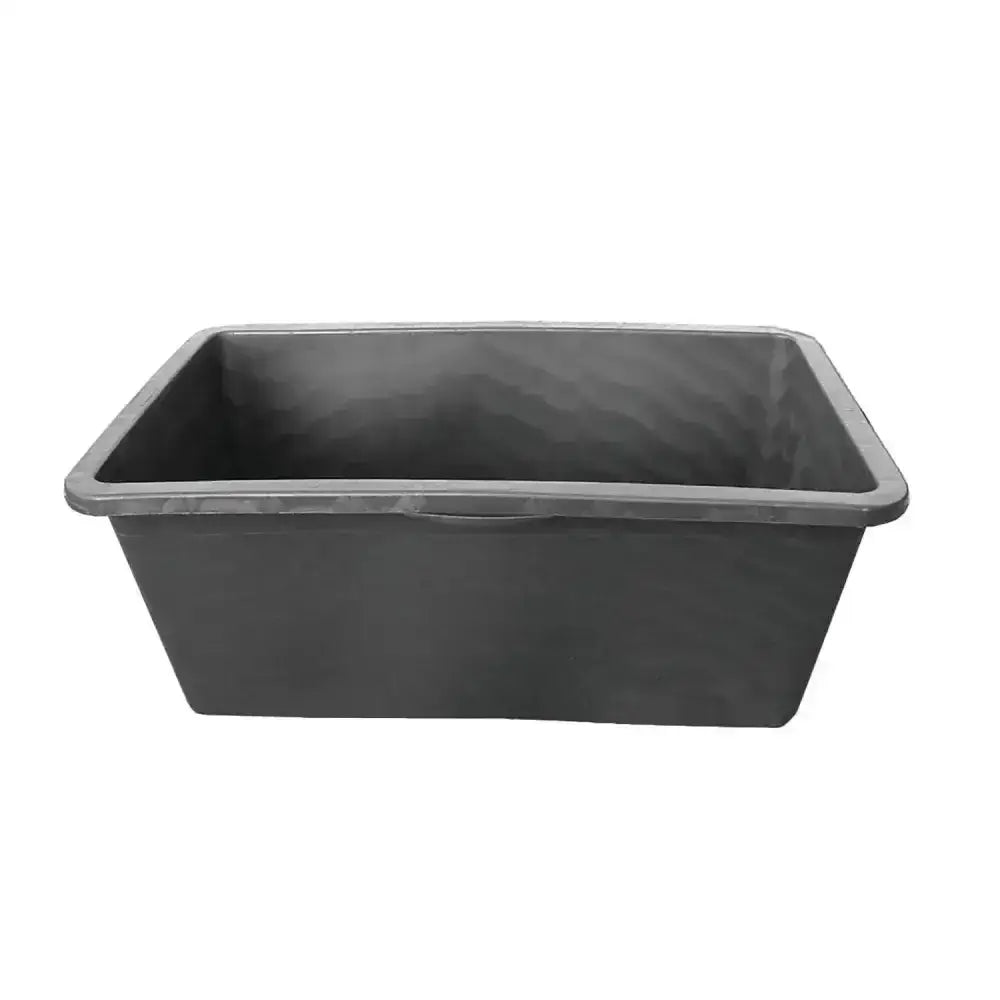 Dark gray rectangular plastic red gorilla tubtrug heavy duty tub with textured interior and reinforced rim