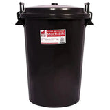 Black plastic red gorilla tubtrug multibin with secure clip lid and side handles made from 100% recycled material