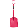 Bright pink plastic gorilla tubtrug shovel with d-shaped handle and turbines brand label for easy digging