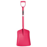 Bright pink plastic gorilla tubtrug shovel with d-shaped handle and turbines brand label for easy digging