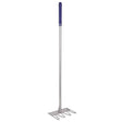 Silver metal garden rake with purple grip handle part of the red gorilla tubtrug tidee rake collection