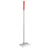 Red gorilla tubtrug tidee rake with red and silver metal rake head and textured grip handle for garden use