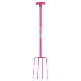 Red Gorilla Tubular Manure Fork 4 Prong T-Handle Blue Forks