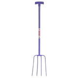 Red Gorilla Tubular Manure Fork 4 Prong T-Handle Purple Forks