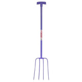 Red Gorilla Tubular Manure Fork 4 Prong T-Handle Purple Forks
