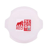 White plastic round bowl with red gorilla feed logo and care label for gorilla feed bucket ultimate stackable storage