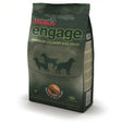 Dark green bag of red mills engage salmon & rice premium country dog food with dog silhouettes for working season