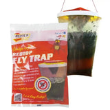 Redtop flycatchers fly traps clear plastic container with white lid red rim filled with dark bait for fly swatters use