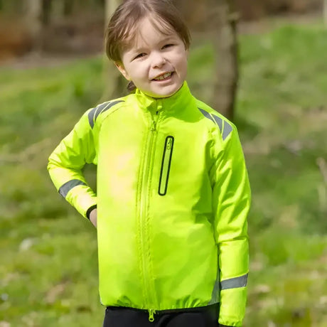 Reflector Children's Jacket by Hy Equestrian Yellow 4-6 Years Outdoor Coats & Jackets Barnstaple Equestrian Supplies