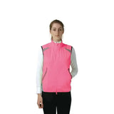 Bright pink reflector gilet by hy equestrian with reflective gray wing accents and handy zip pocket, perfect gilets & bodywarmers