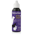 Purple bottle of renasan eye drops 60ml with white dropper cap and pet silhouettes for natural eye cleaning solution