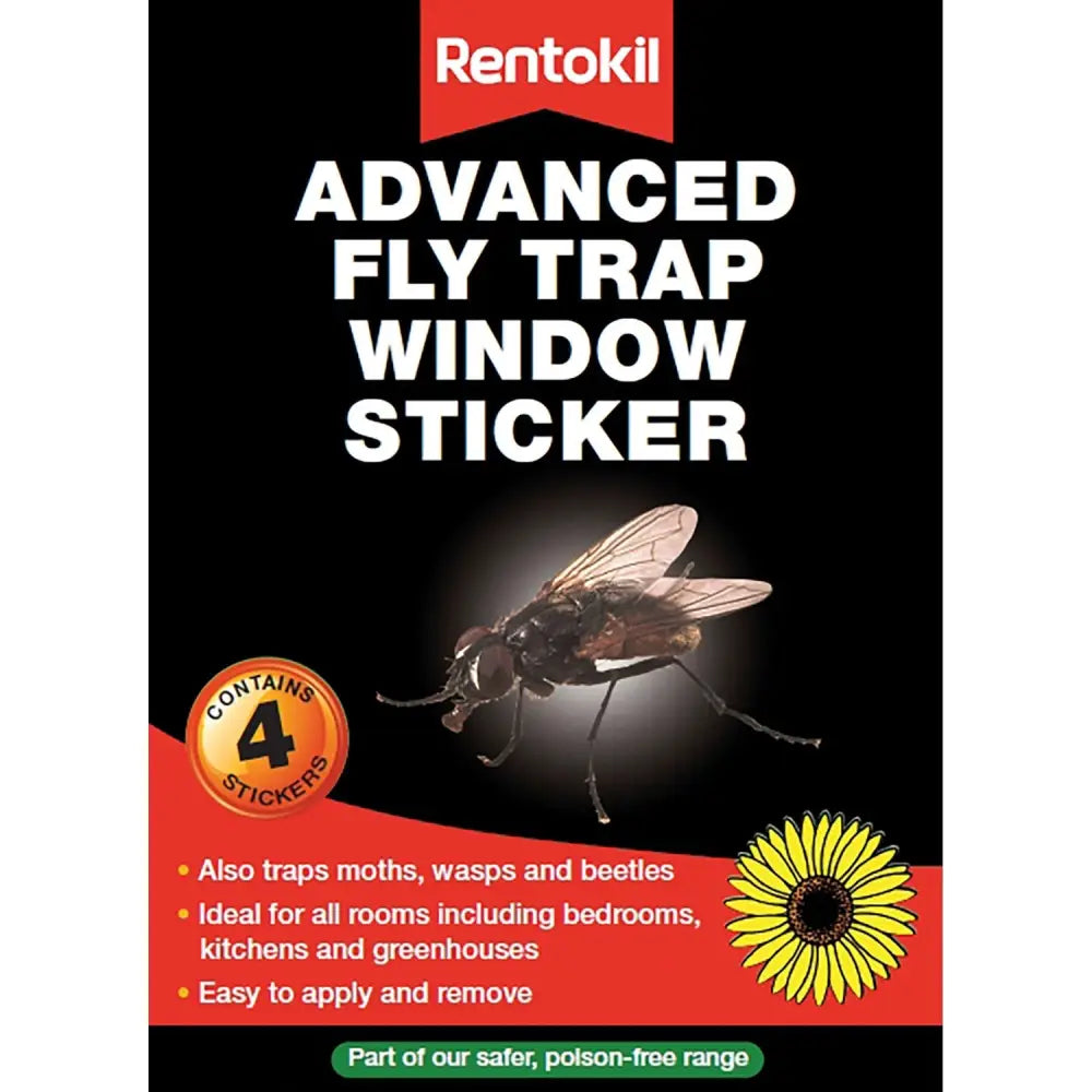 Rentokil Advanced Fly Trap Window Sticker 12 X 4 PACK Barnstaple Equestrian Supplies