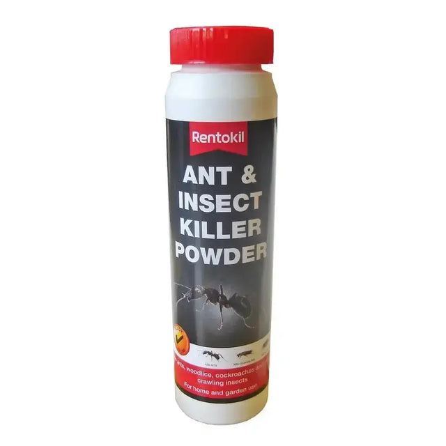 Rentokil ant insect killer powder in a white bottle with a red cap and label for general purpose insect powder use