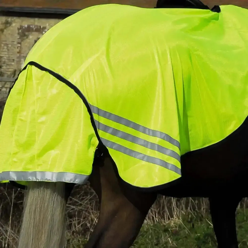 Rhinegold 3/4 Length Cutaway Design Yellow Mesh Ride Exercise Rug Bright Yellow Mesh Pony Exercise Sheets