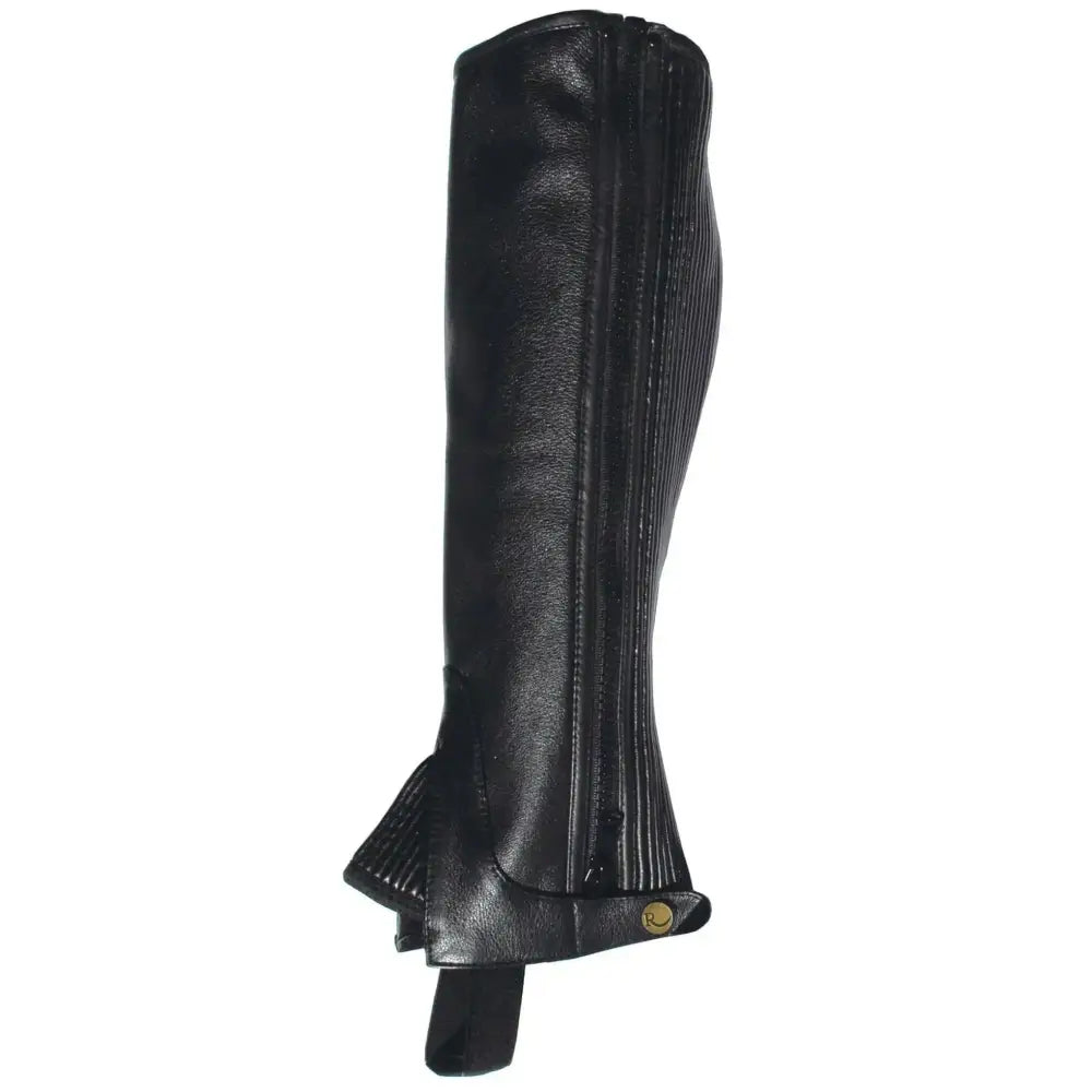 Rhinegold Adult Leather Gaiters Black Large Chaps & Gaiters Barnstaple Equestrian Supplies