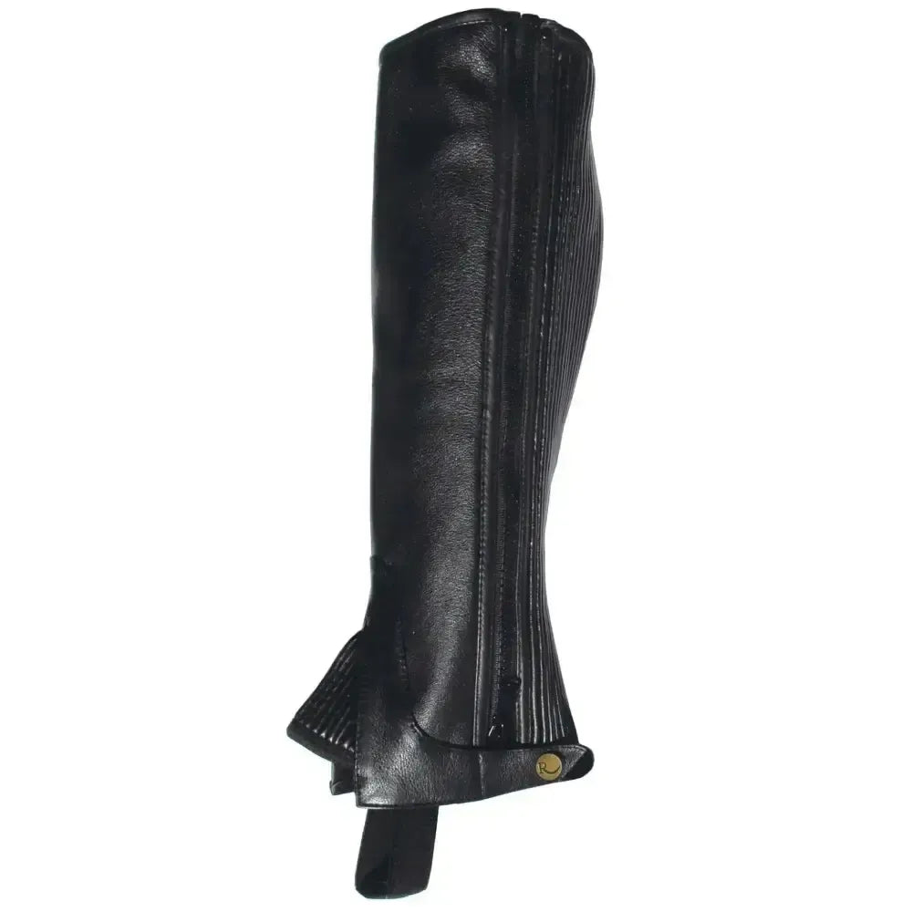 Rhinegold Adult Leather Gaiters Black Large Chaps & Gaiters