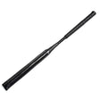 Black leather rhinegold bsja approved padded crop with textured grip handle and smooth padded head for riding use