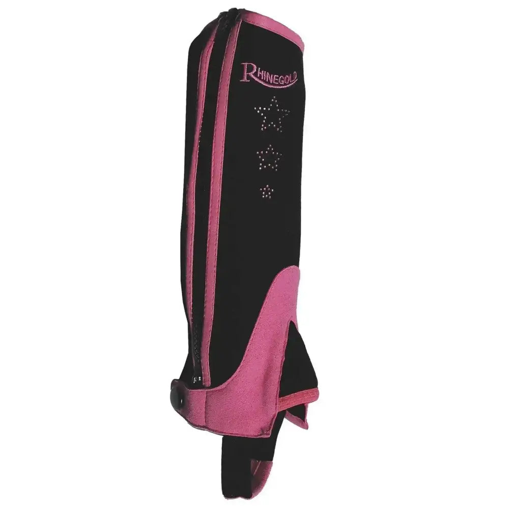 Rhinegold Child Synthetic Half Chaps Pink Childs Large Chaps & Gaiters Barnstaple Equestrian Supplies