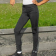 Black rhinegold childrens everyday riding tights with smooth stretchy fabric and subtle seam detailing