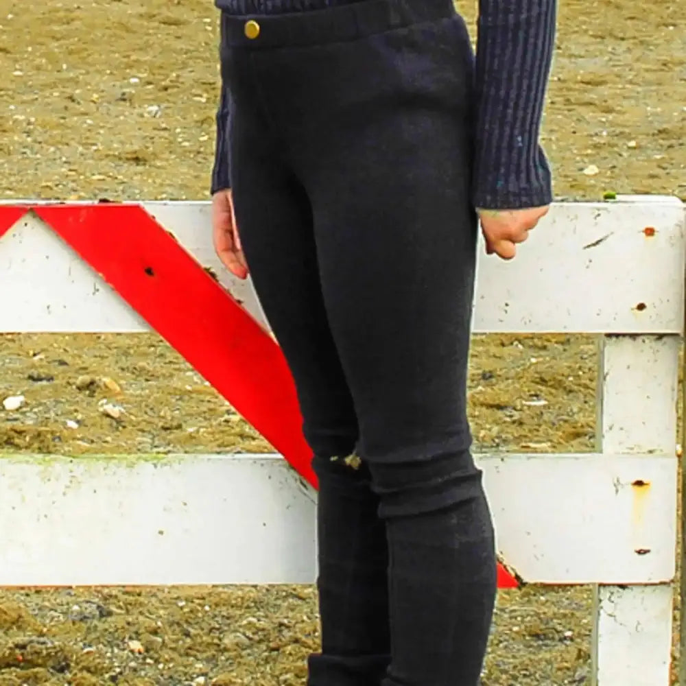 Rhinegold Childs Pull On Style Jodhpurs Black 24" Riding Tights Barnstaple Equestrian Supplies