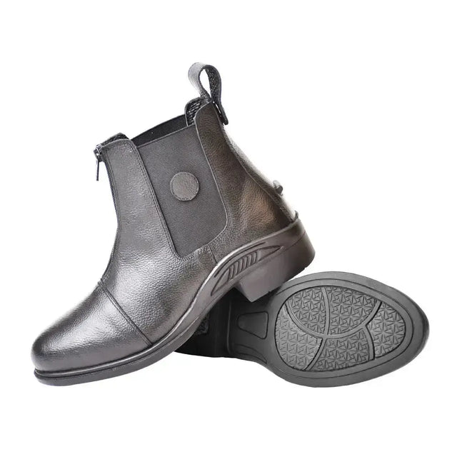 Rhinegold Childs Toronto Zip Front Paddock Boot Black 10 Short Riding Boots