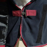 Rhinegold Comfey Collar Fleece Rug Navy 4'6" Fleece Rugs