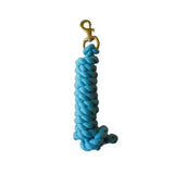 Turquoise braided cotton keychain with gold clasp from rhinegold cotton lead everyday lead ropes collection
