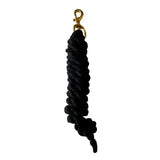 Black braided rhinegold cotton lead keychain with gold metal clasp perfect for everyday lead ropes use
