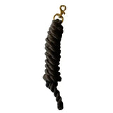 Black braided rhinegold cotton lead rope with gold-toned clip perfect for everyday lead ropes use