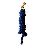 Deep blue rhinegold cotton lead keychain with braided design and gold-toned clasp for everyday lead ropes use
