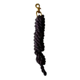 Black braided rhinegold cotton lead rope with gold-toned metal clip perfect for everyday lead ropes
