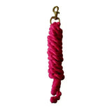 A vibrant fuchsia rhinegold cotton lead rope keychain with a brass clasp perfect for everyday lead ropes use