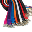 A vibrant array of colorful nylon straps with silver buckles for the rhinegold cotton padded girth product