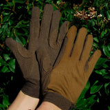 Rhinegold Cotton Pimple Palm Gloves Brown X Small Riding Gloves Barnstaple Equestrian Supplies