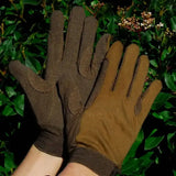 Brown rhinegold cotton pimple palm gloves with textured palms and herringbone wristband lightweight cotton gloves