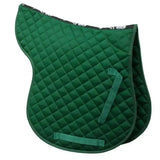 Deep green rhinegold cotton quilted gp numnah with diamond stitching and black trim featuring rhinegold branded taped edges