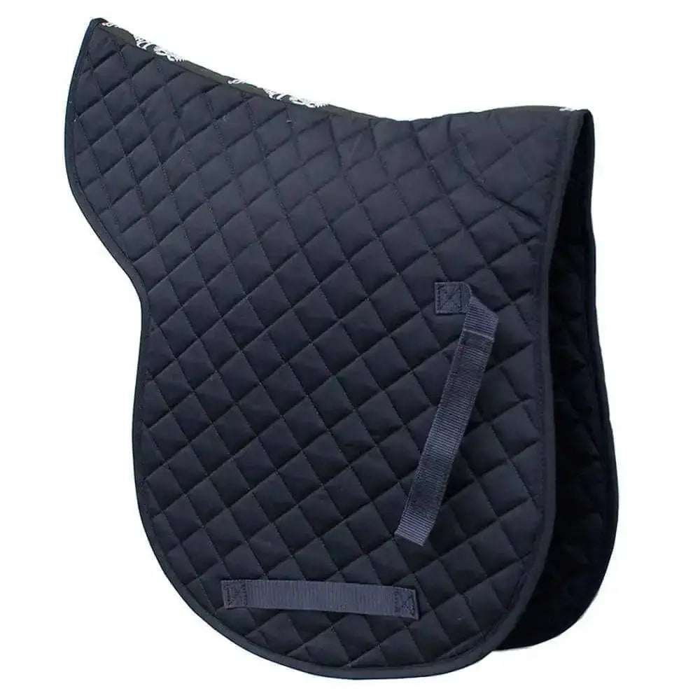 Rhinegold Cotton Quilted GP Numnah Navy Pony Numnahs Barnstaple Equestrian Supplies