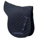 Black rhinegold cotton quilted gp numnah with diamond stitching and adjustable straps for a perfect saddle fit