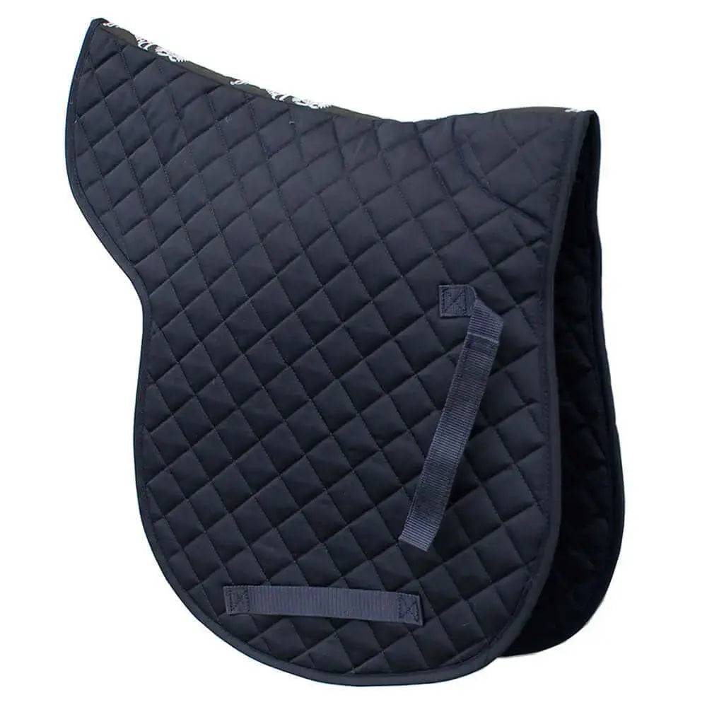 Rhinegold Cotton Quilted GP Numnah Navy Cob Rhinegold Saddle Pads & Numnahs Barnstaple Equestrian Supplies