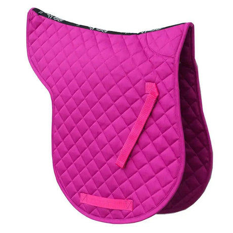 Rhinegold Cotton Quilted GP Numnah Raspberry Cob Rhinegold Saddle Pads & Numnahs Barnstaple Equestrian Supplies