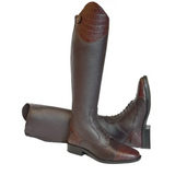 Rhinegold De-Luxe Leather Riding Boots With Mock Croc Trim 36 EU / 3 0 Brown Long Riding Boots