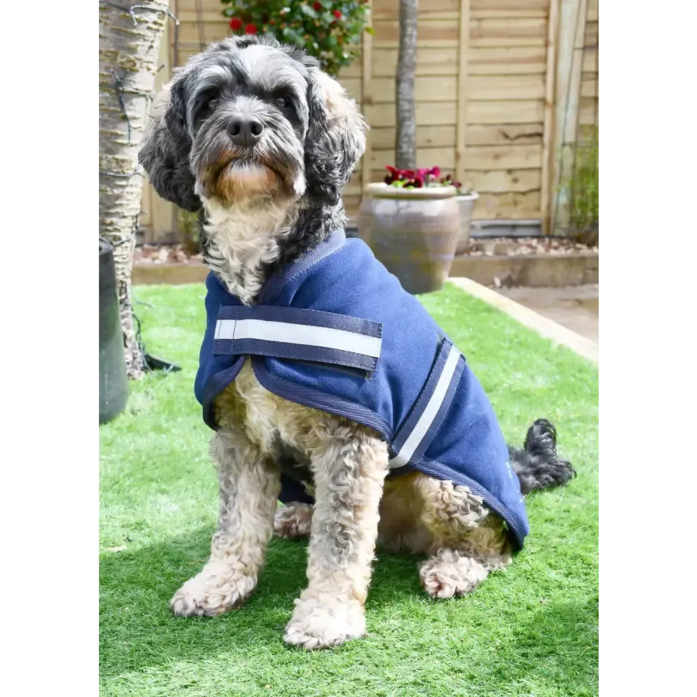 Rhinegold Dog Fleece 10"(25 cm) Navy Dog Coat