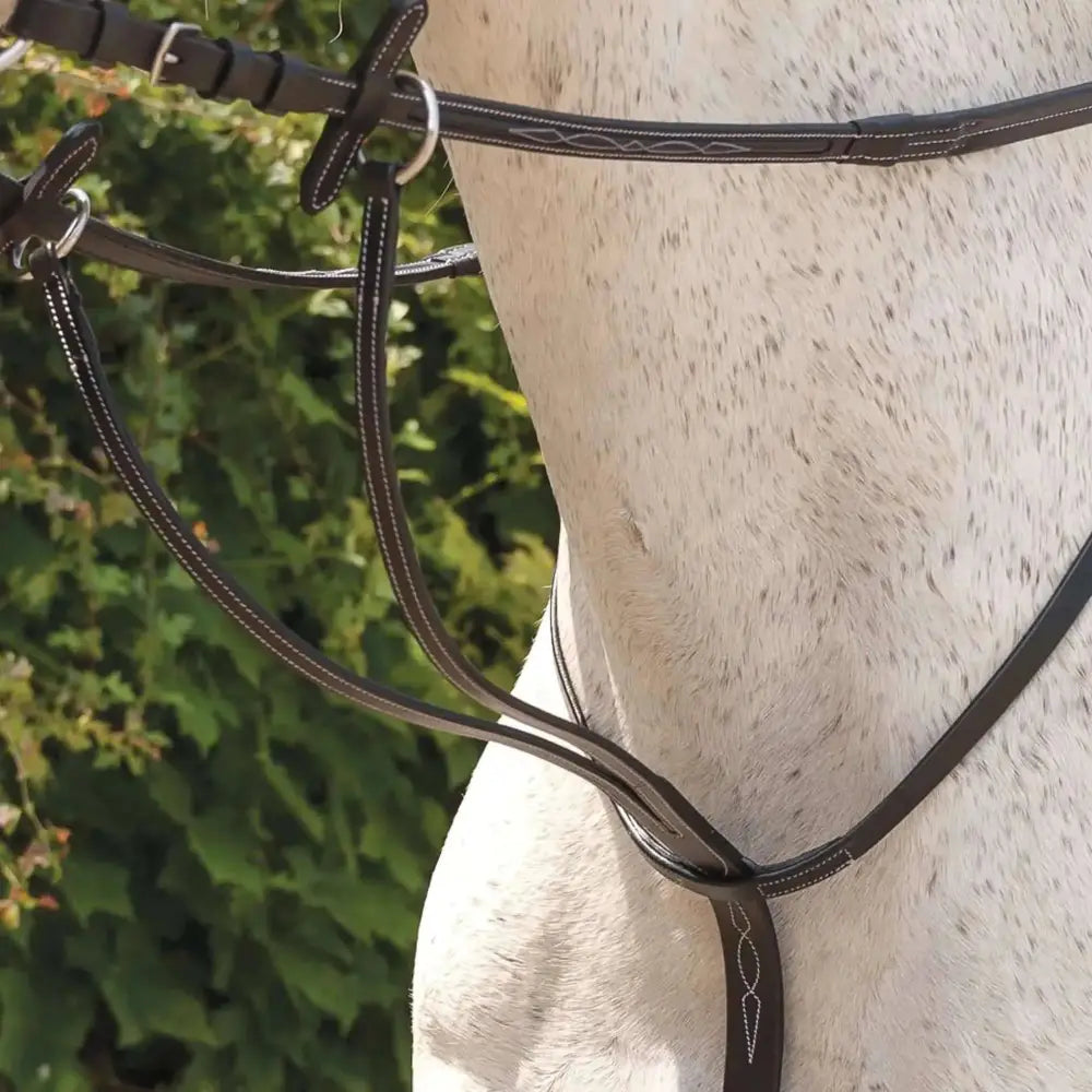 Rhinegold Elegance Stitched Running Martingale Black Cob Breastplates & Martingales Barnstaple Equestrian Supplies