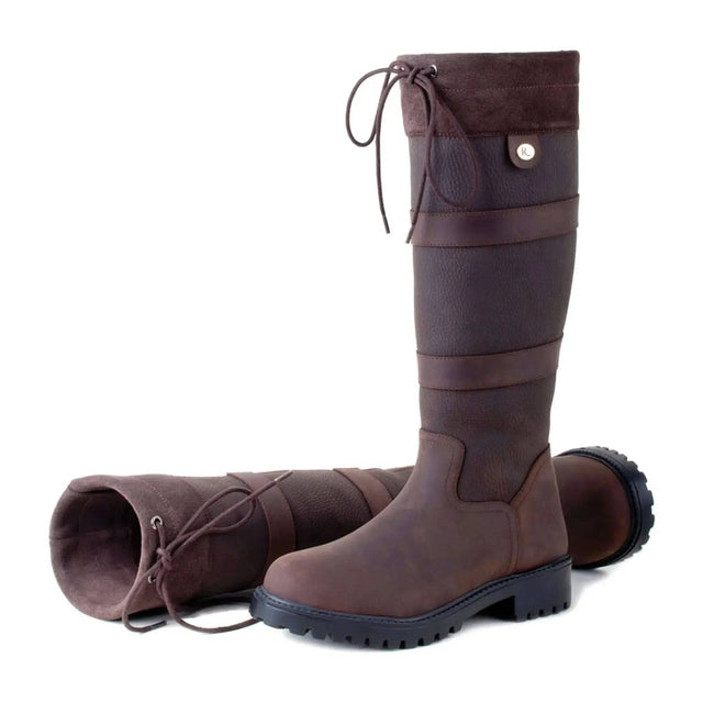 Rhinegold Elite Brooklyn Leather Country Boots Brown 3(EU36) Rhinegold Country Yard Boots Barnstaple Equestrian Supplies
