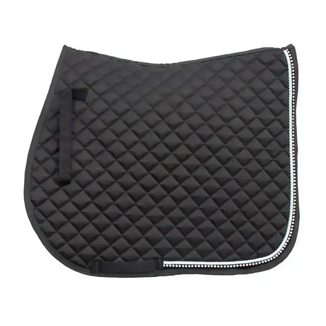 Rhinegold Elite Diamante Trimmed Saddle Cloth Black Pony Saddle Pads
