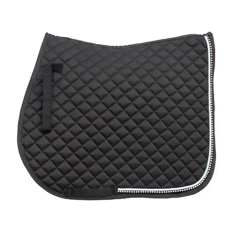 Rhinegold Elite Diamante Trimmed Saddle Cloth Black Pony Saddle Pads