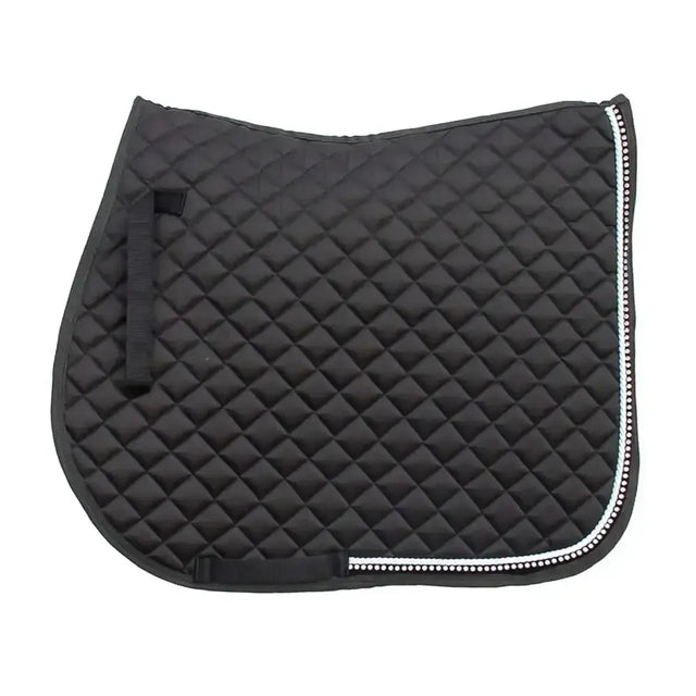 Rhinegold Elite Diamante Trimmed Saddle Cloth Black Pony Saddle Pads